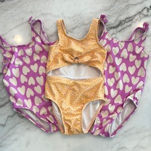 Lot of Cat Jack, toddler swimsuit, hearts 3T, leopard, 3T, hearts 4T